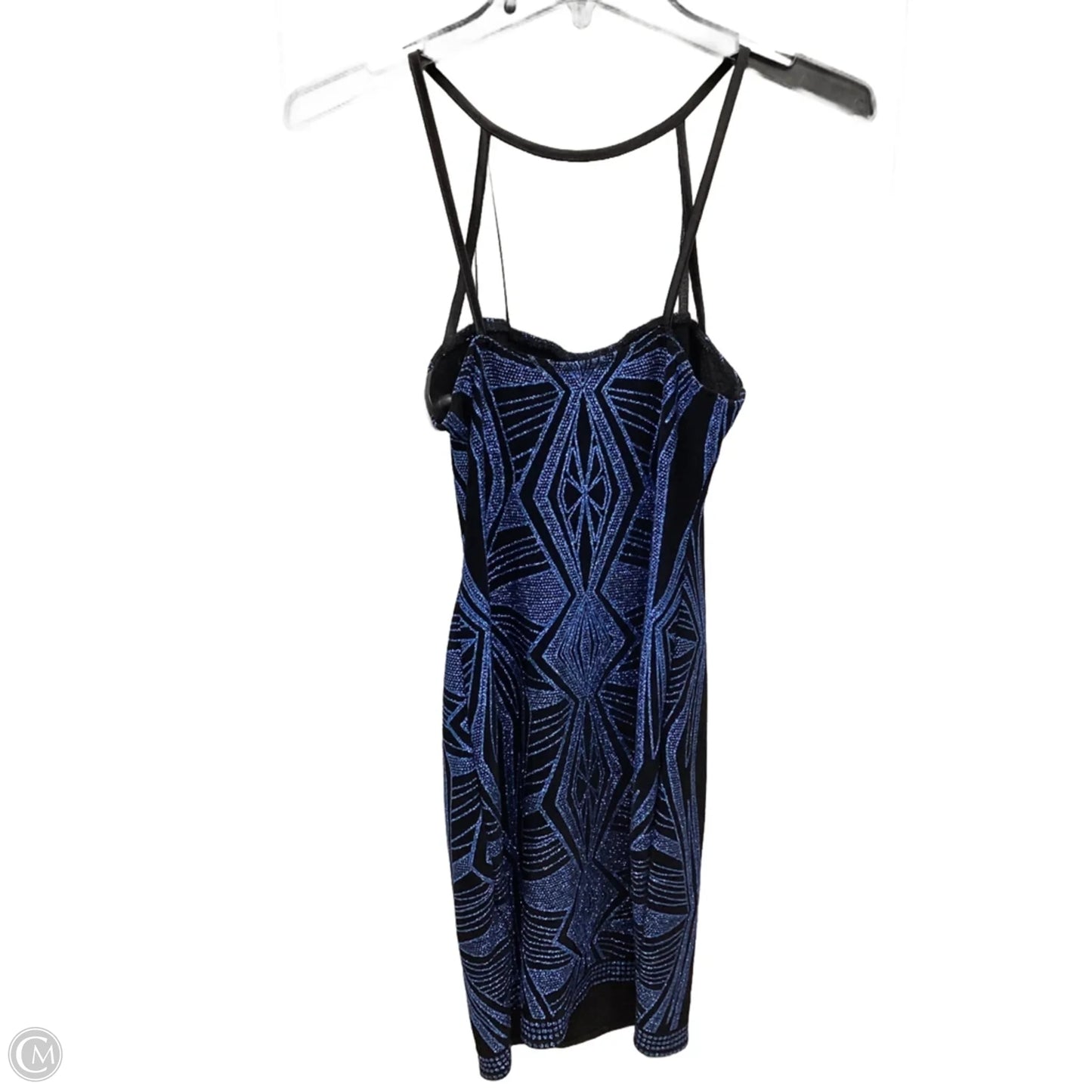 Dress Party Short By Clothes Mentor In Black & Blue, Size: Xs