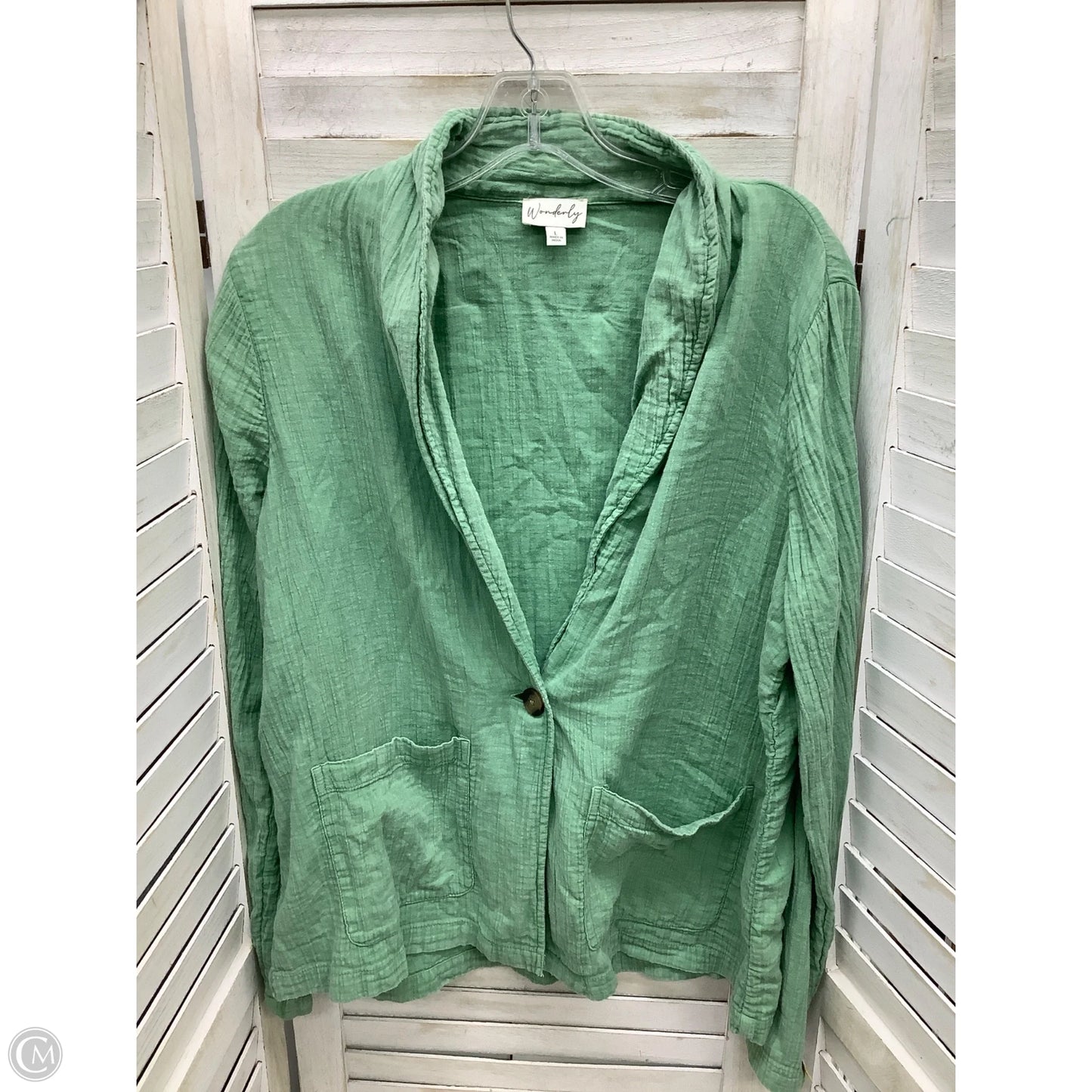 Top Long Sleeve By Wonderly In Green, Size: L
