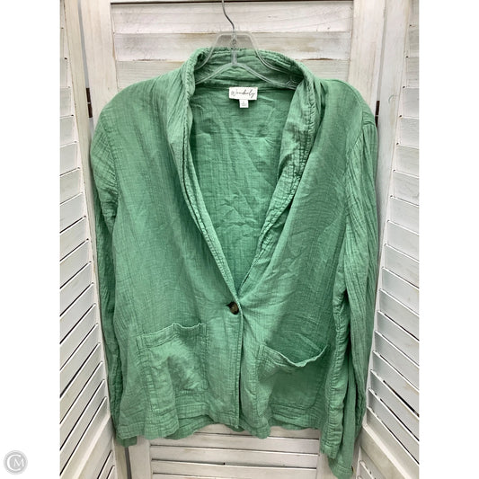 Top Long Sleeve By Wonderly In Green, Size: L