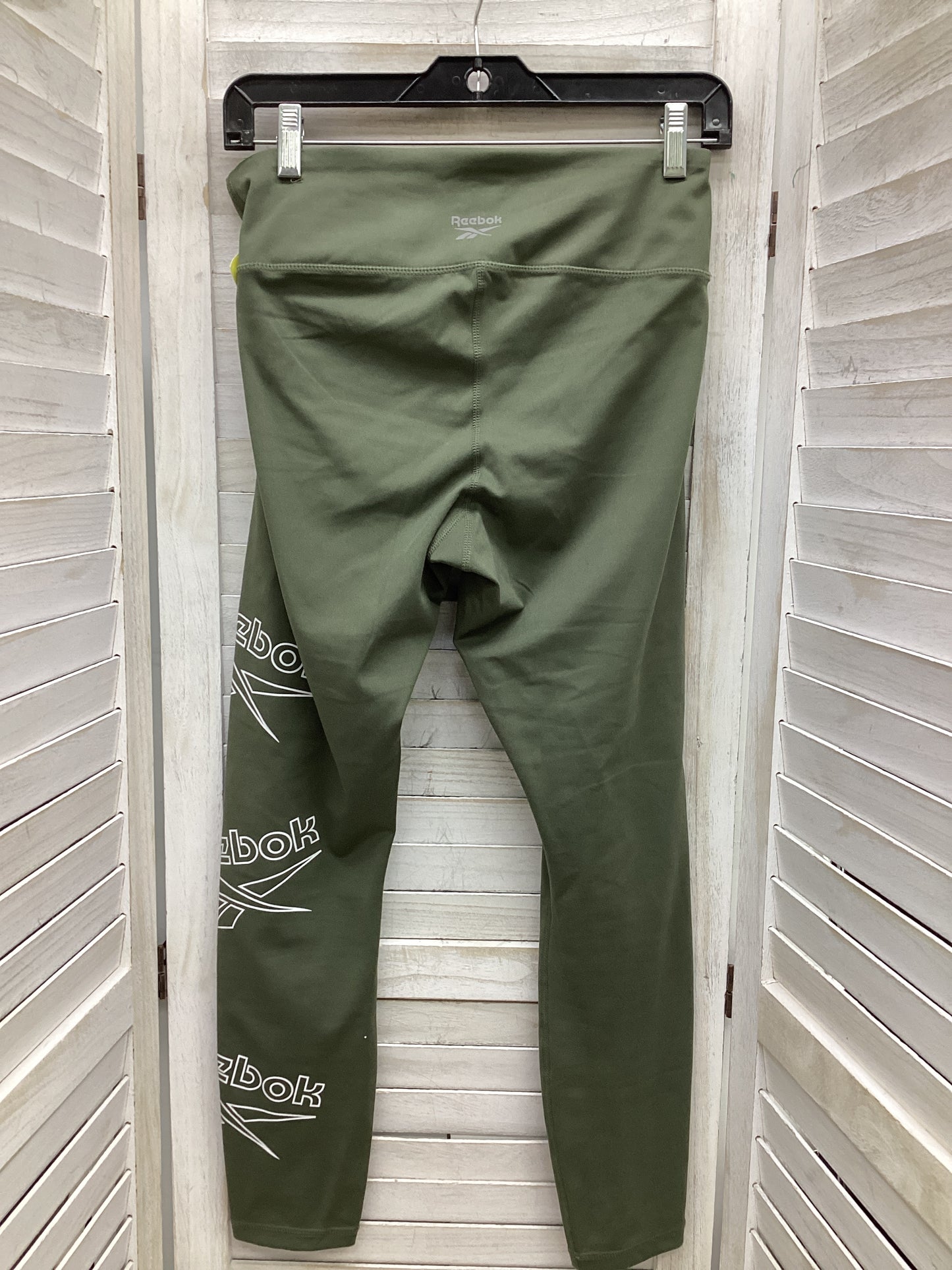 Athletic Leggings By Reebok In Olive, Size: M