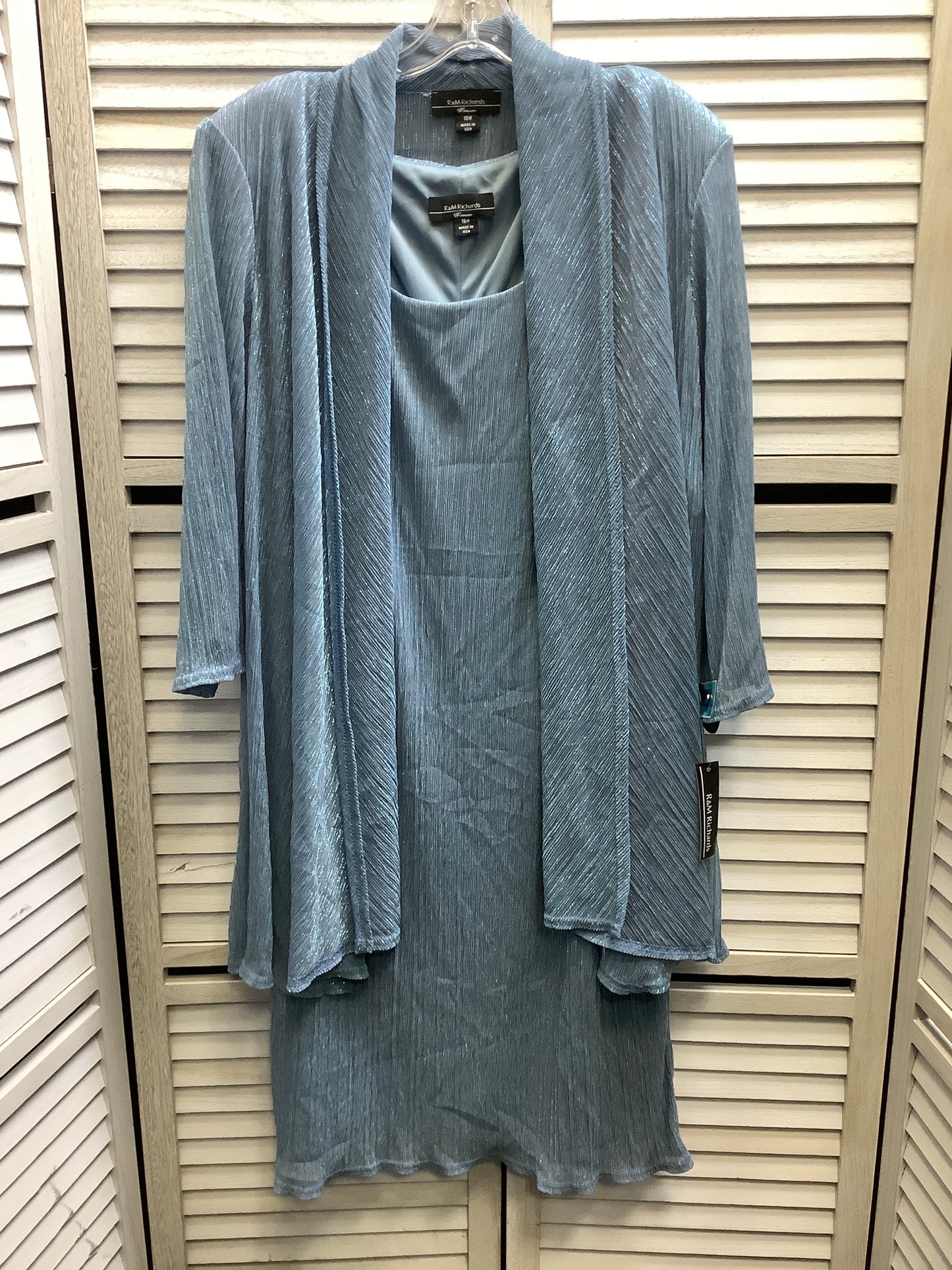 Dress Set 2pc By R And M Richards In Light Blue, Size: 2x