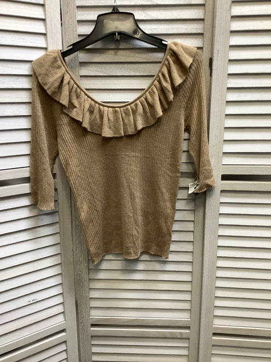 Tan Top 3/4 Sleeve Roolee, Size M