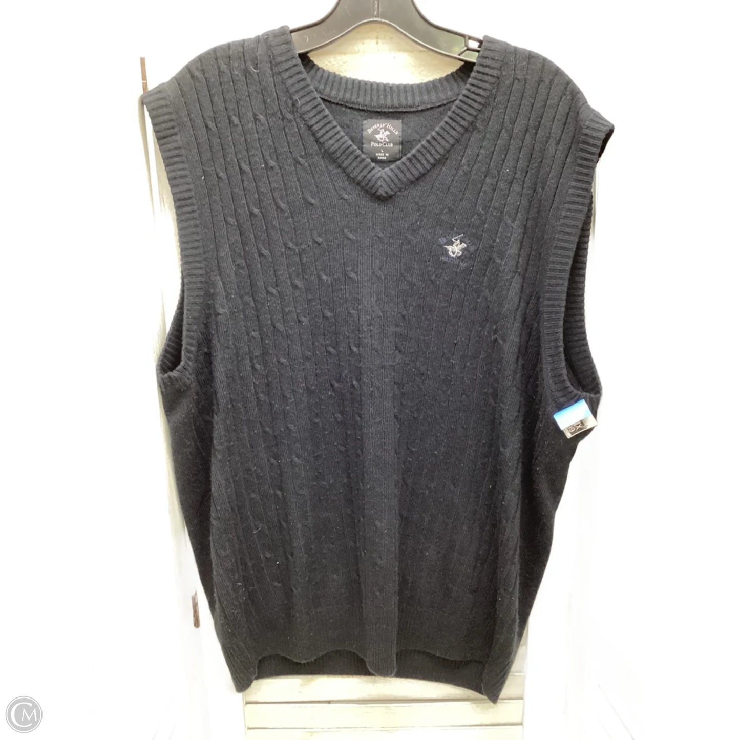 Vest Sweater By Beverly Hills Polo Club In Black, Size: L
