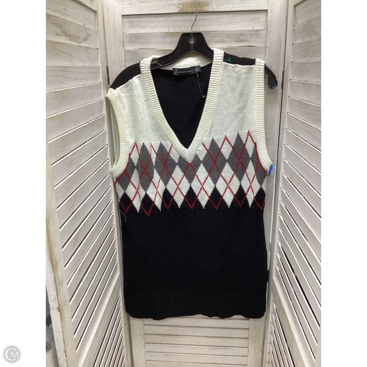 Vest Sweater By New York And Co In Black White Red, Size: L