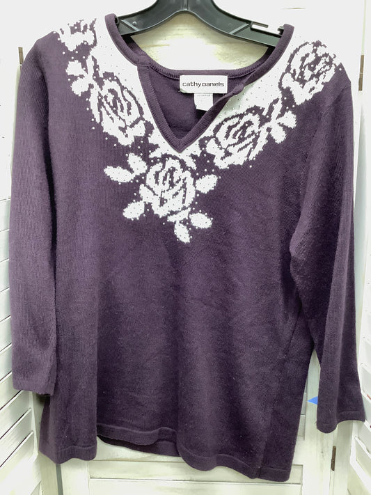 Purple Sweater Cathy Daniels, Size M