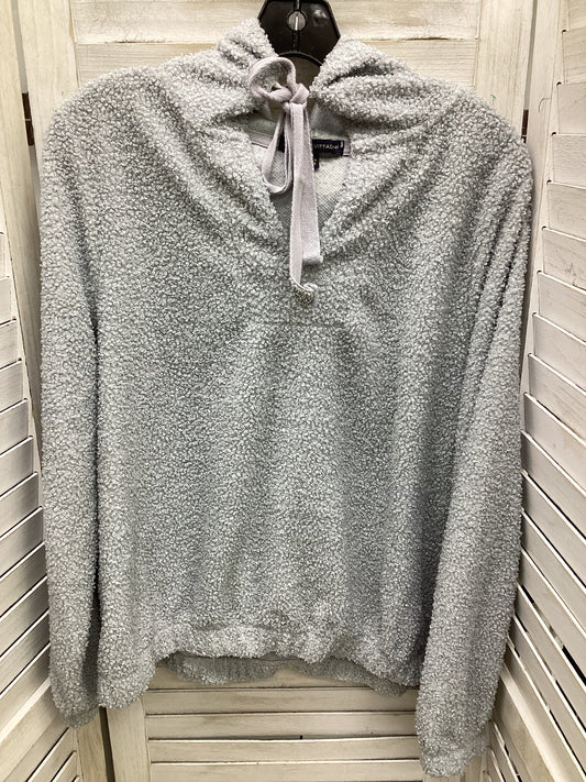 Sweatshirt Hoodie By Adrienne Vittadini In Grey, Size: Xl