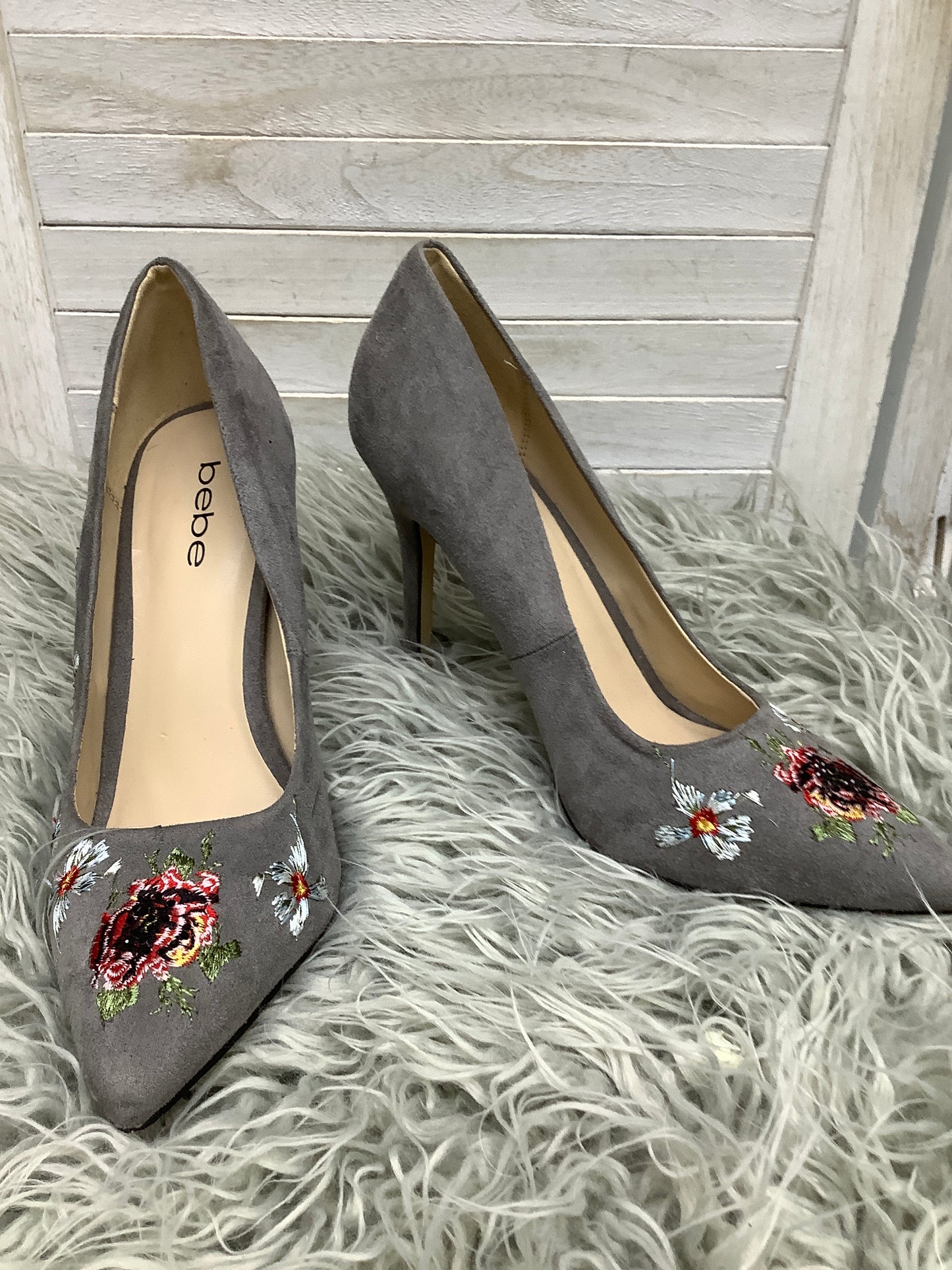 Floral Shoes Heels Stiletto Bebe, Size 8