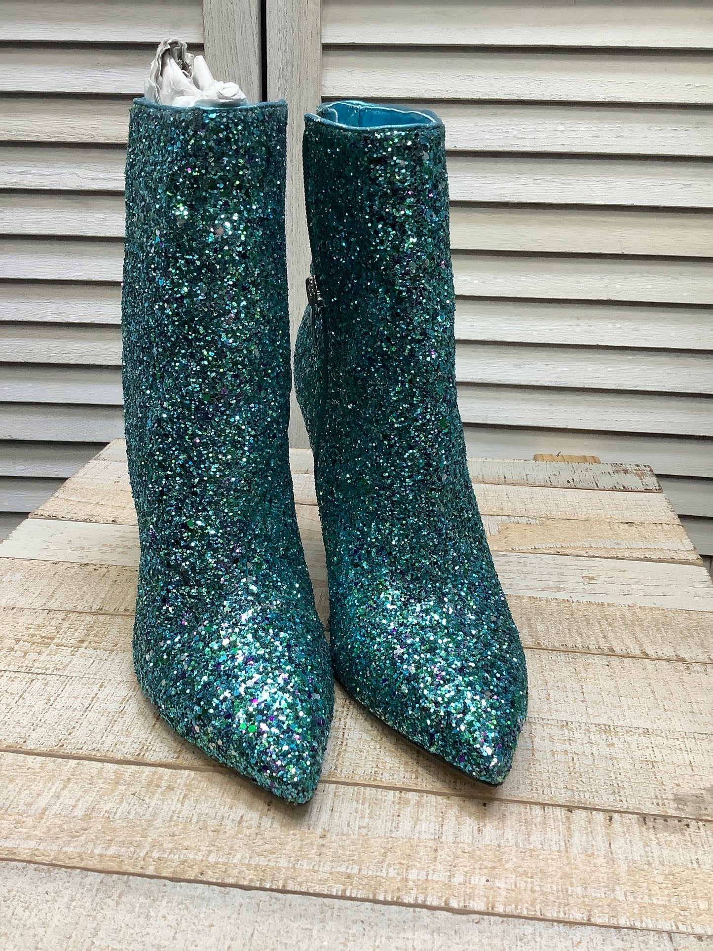 Boots Ankle Heels By Nine West In Sparkles, Size: 8.5