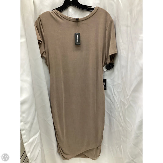 Dress Casual Midi By Express In Tan, Size: L