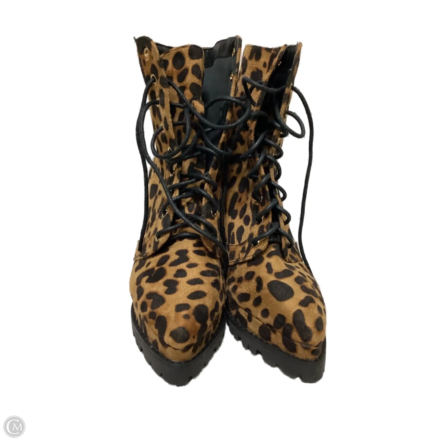 Boots Ankle Heels By Liliana In Animal Print, Size: 6
