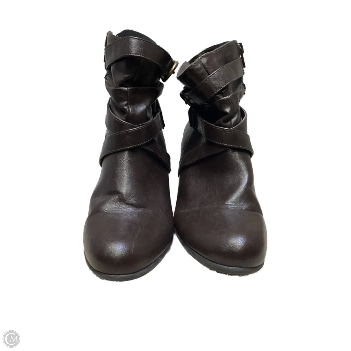 Boots Ankle Heels By Clothes Mentor In Brown, Size: 8