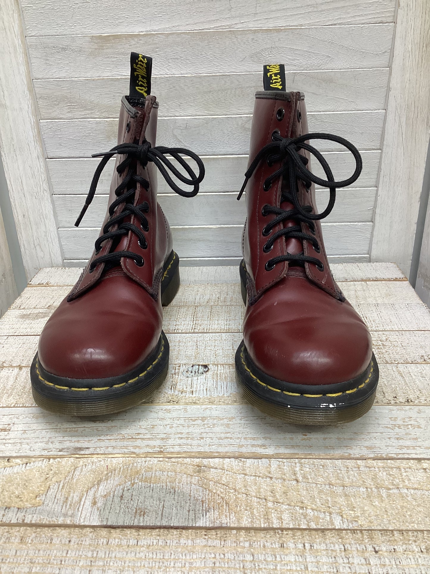 Boots Combat By Dr Martens In Red, Size: 8.5