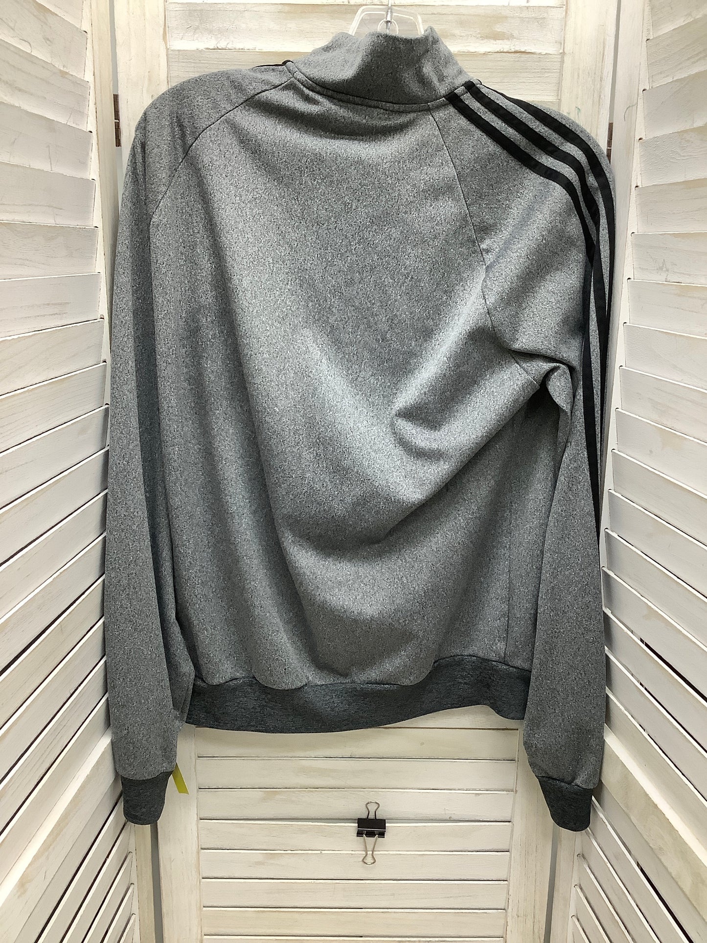 Athletic Jacket By Adidas In Grey, Size: S