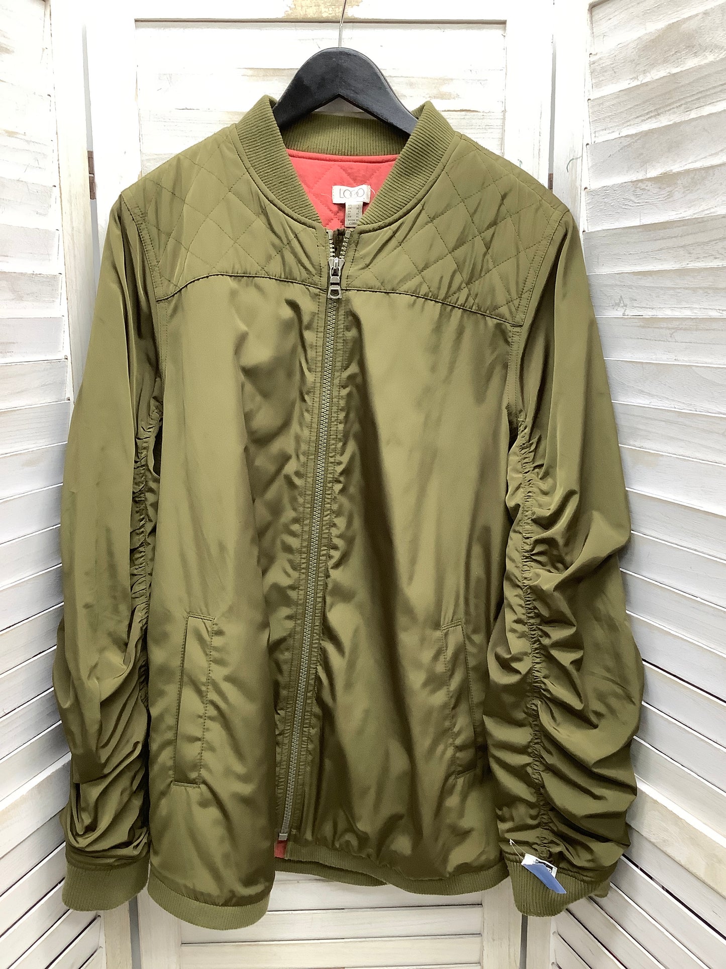 Coat Puffer & Quilted By Logo In Green, Size: L