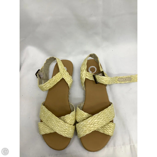 Sandals Flats By Cato In Yellow, Size: 9