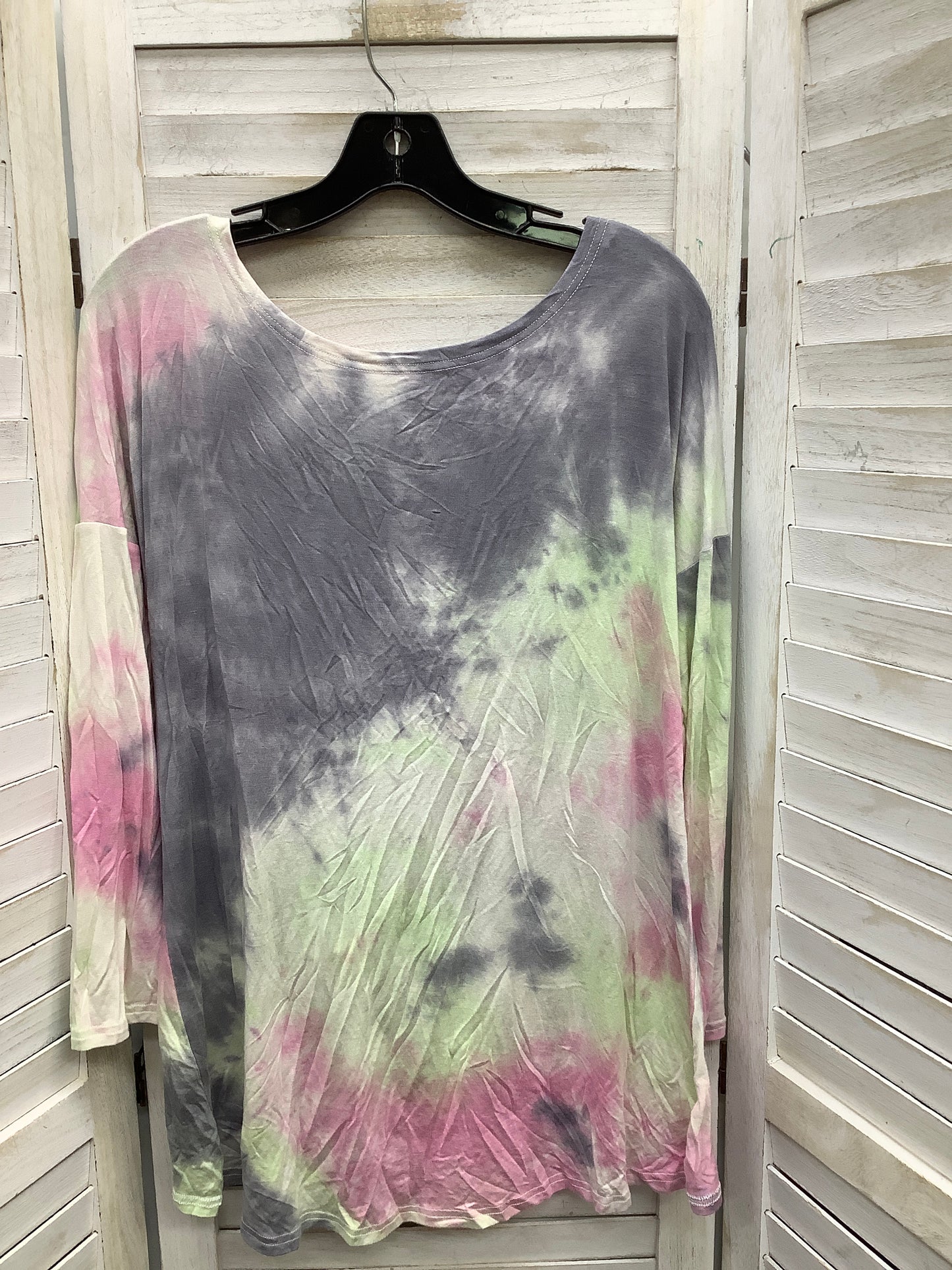 Top Long Sleeve By Simply Southern In Tie Dye Print, Size: Xl