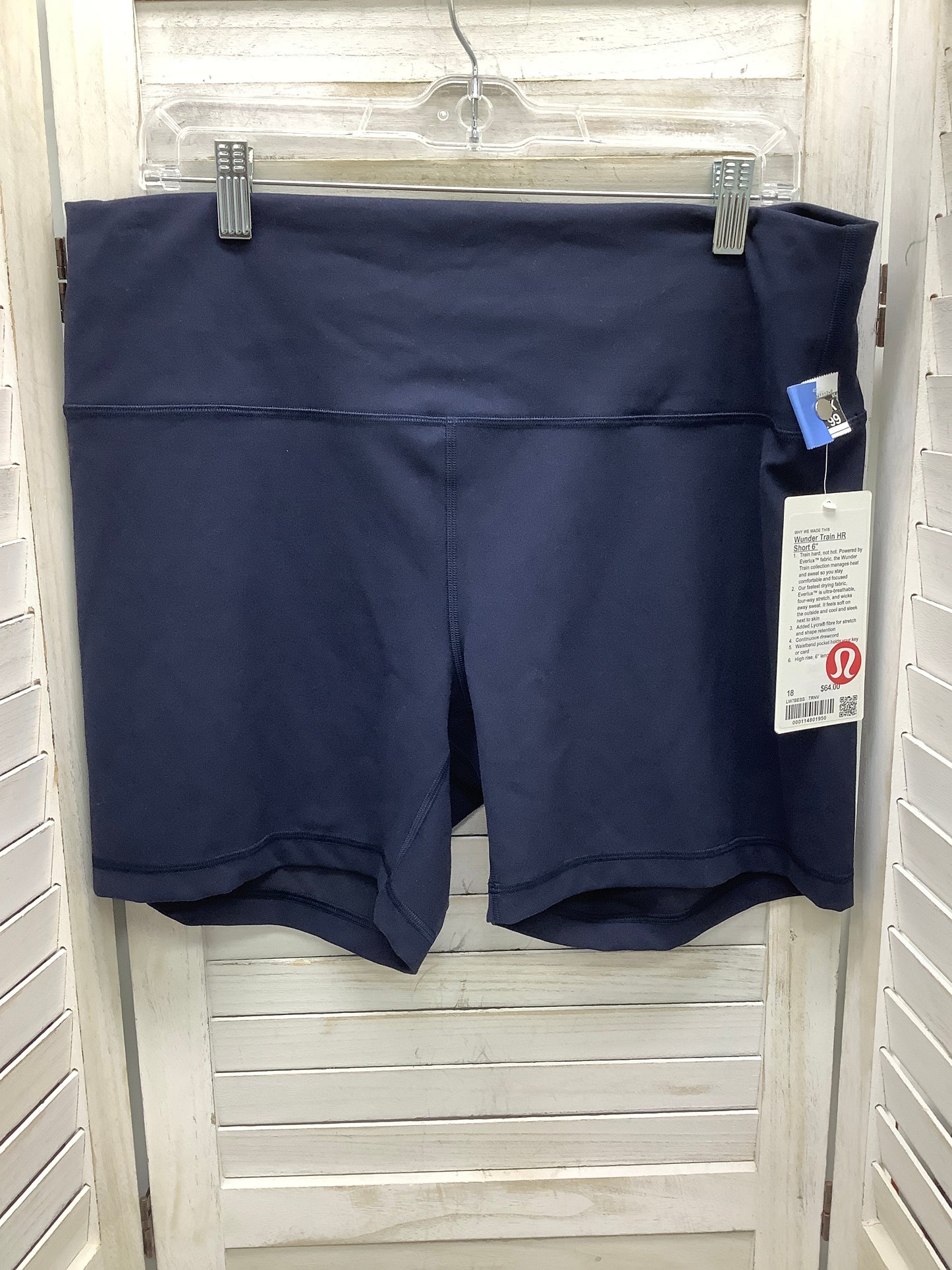 Athletic Shorts By Lululemon In Navy, Size: 18