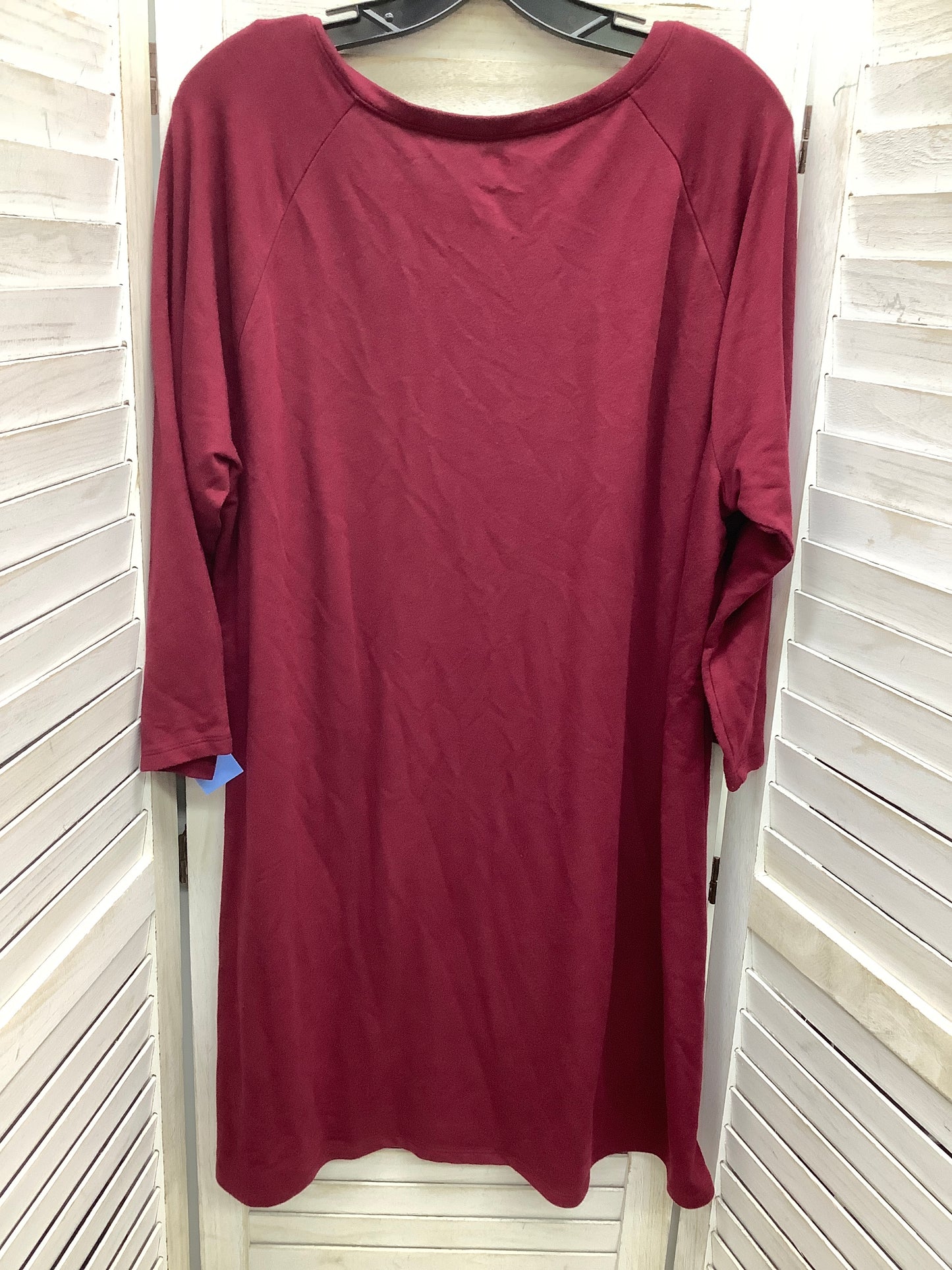 Dress Casual Midi By Apt 9 In Red, Size: Xxl