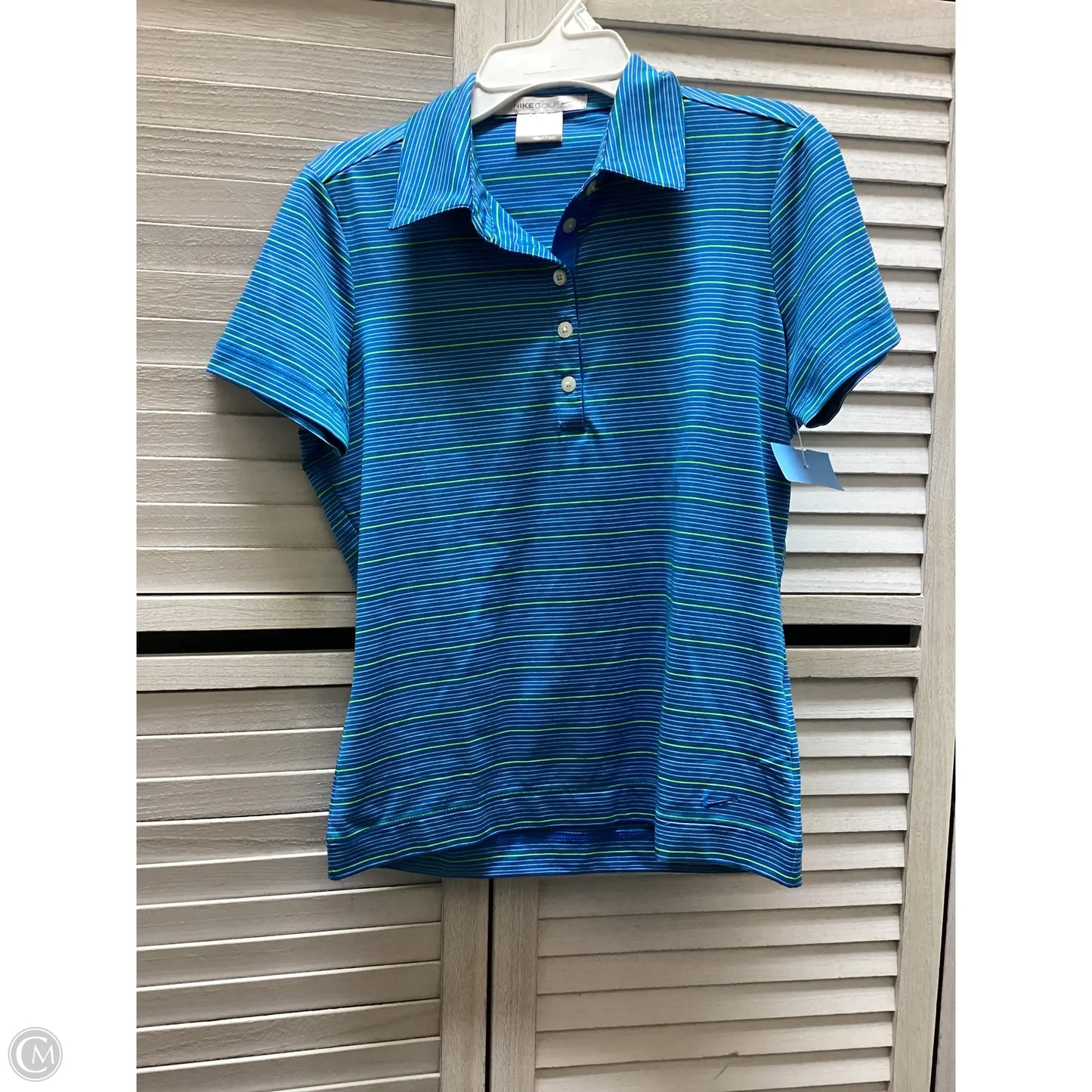 Athletic Top Short Sleeve By Nike Apparel In Striped Pattern, Size: Xs