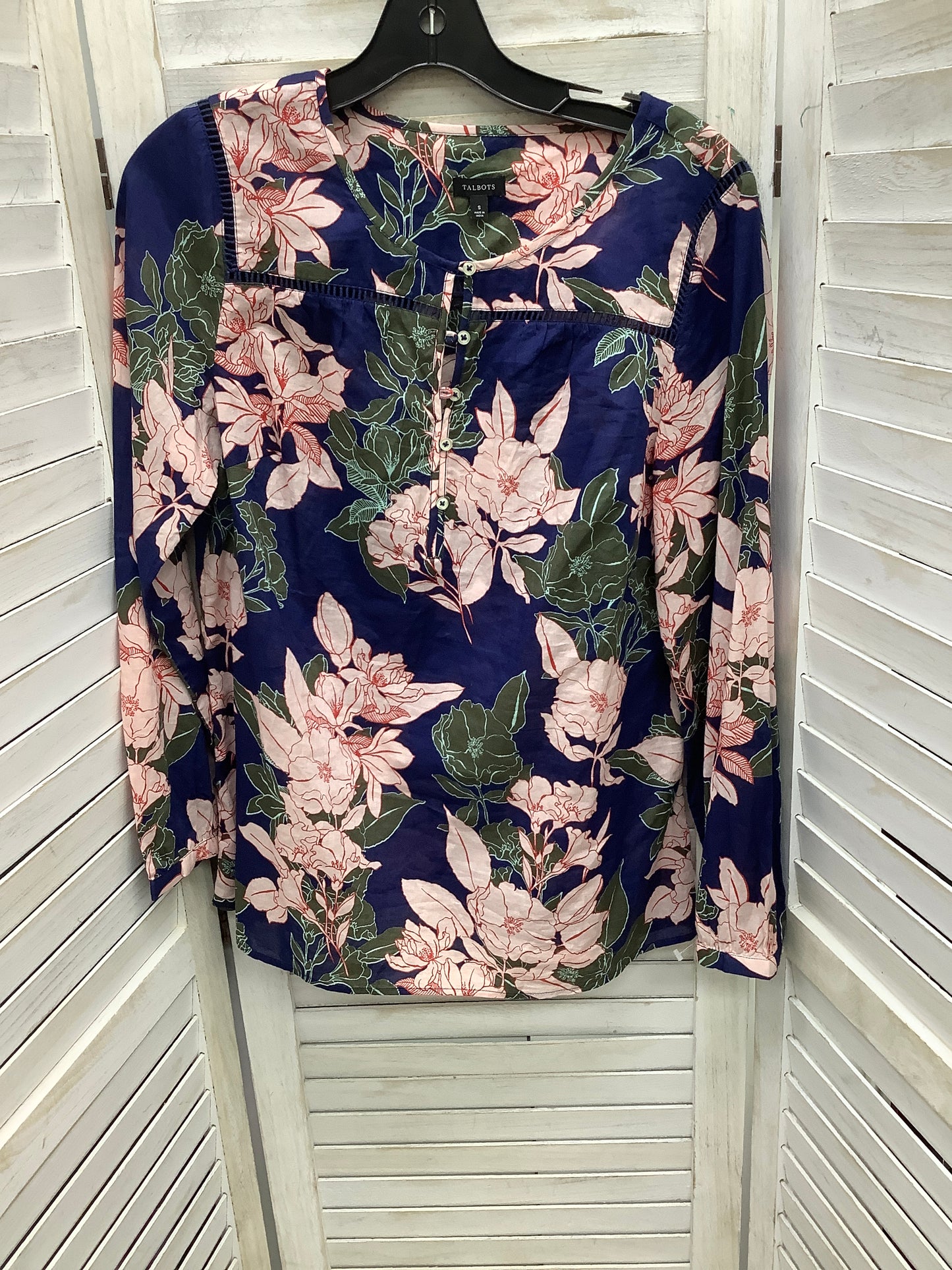 Top Long Sleeve By Talbots In Floral Print, Size: S