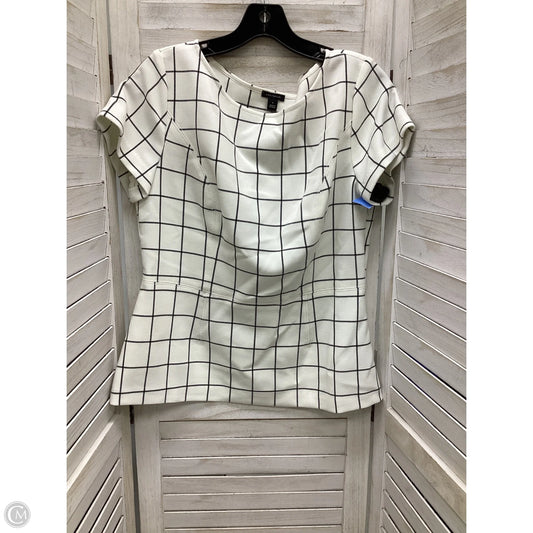 Top Short Sleeve By Ann Taylor In Plaid Pattern, Size: 6