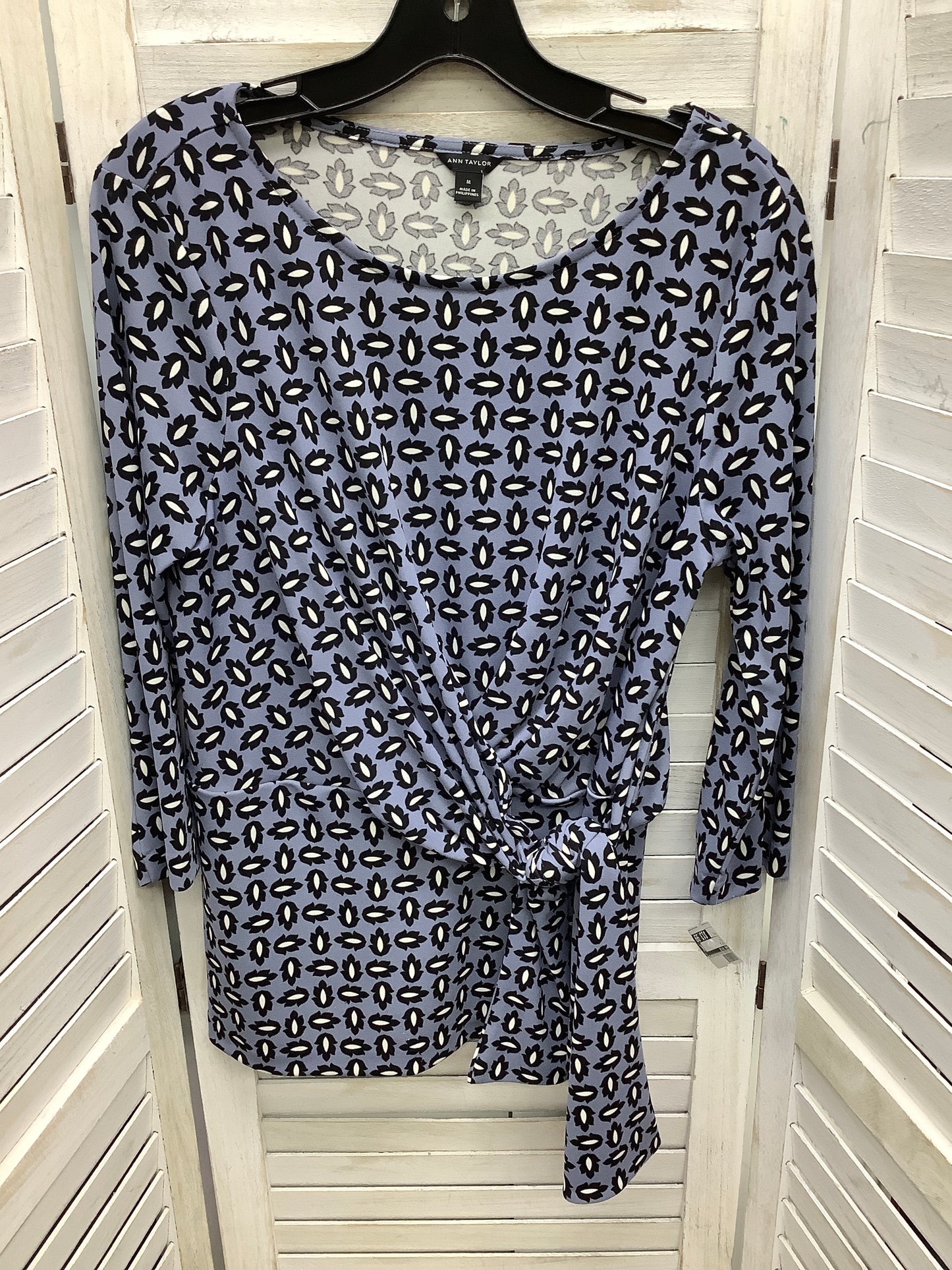 Top Long Sleeve By Ann Taylor In Blue, Size: M