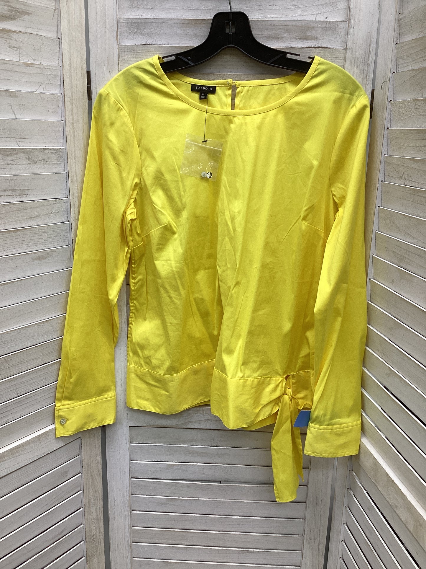 Top Long Sleeve By Talbots In Yellow, Size: M