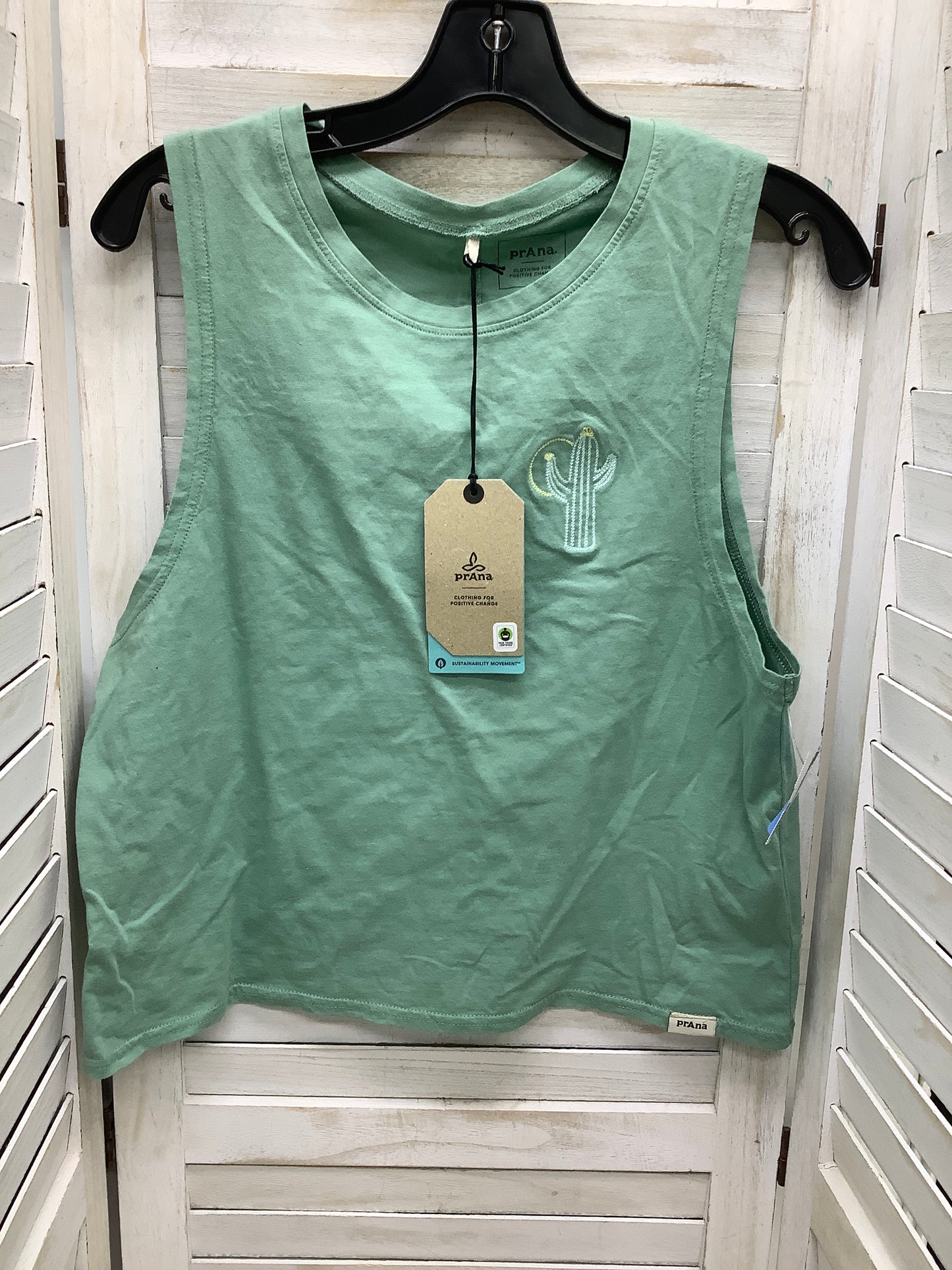 Top Sleeveless By Prana In Green, Size: M