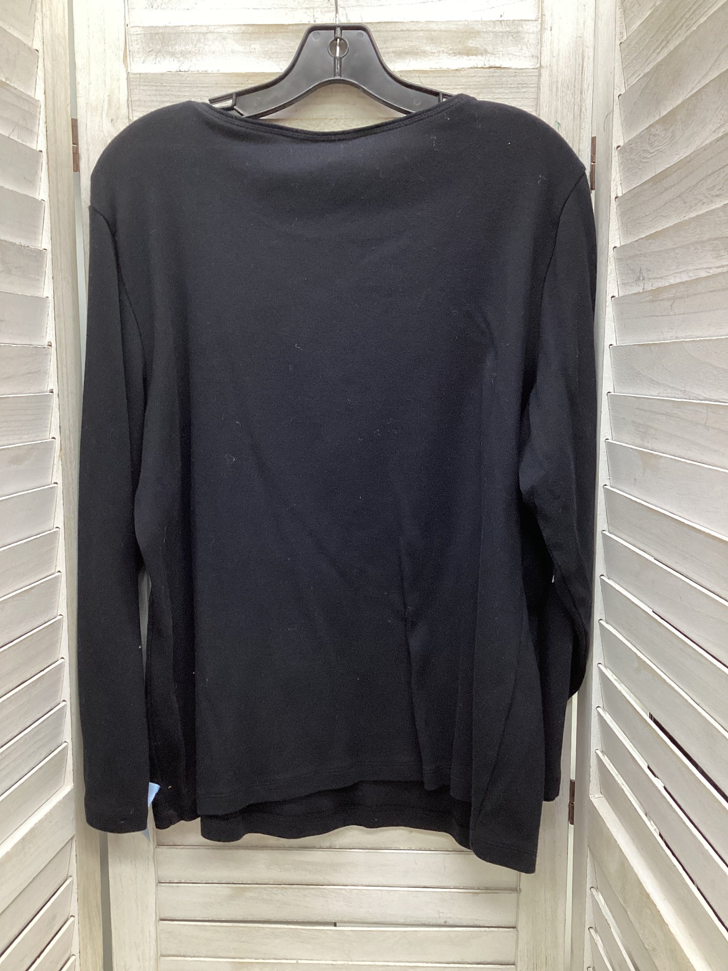 Top Long Sleeve By Karen Scott In Black, Size: 1x