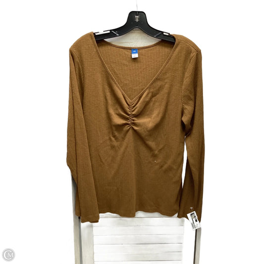 Top Long Sleeve By Old Navy In Brown, Size: Xxl