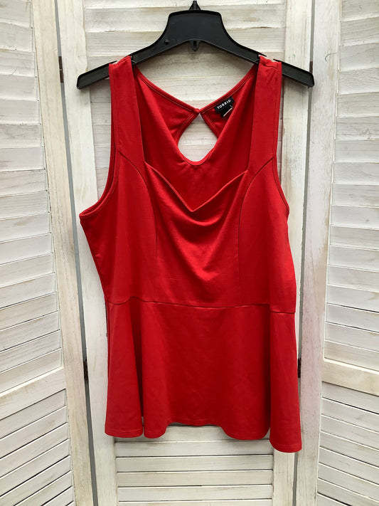 Top Sleeveless By Torrid In Red, Size: 2x