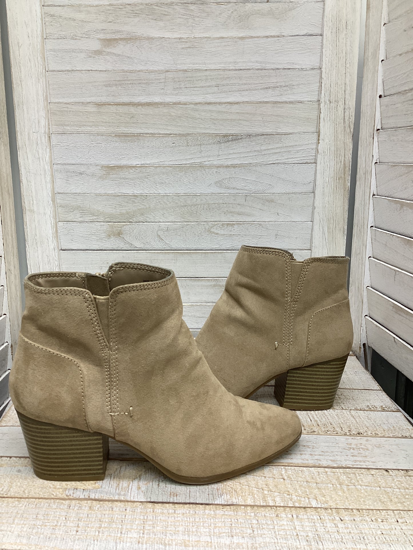 Boots Ankle Heels By Apt 9 In Tan, Size: 7.5