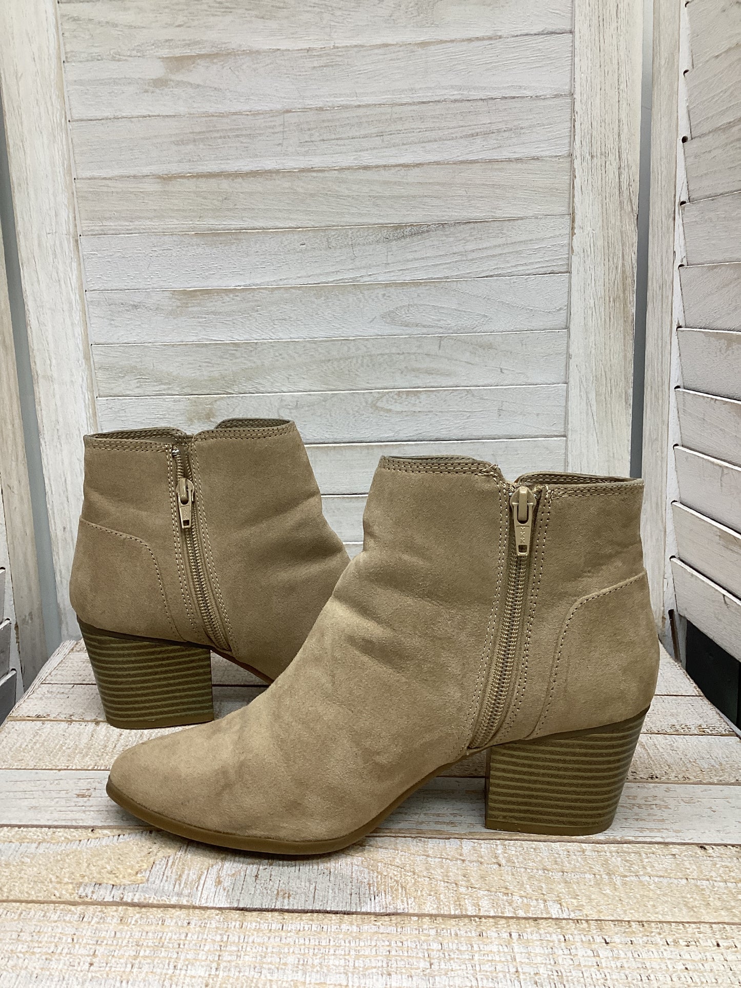 Boots Ankle Heels By Apt 9 In Tan, Size: 7.5