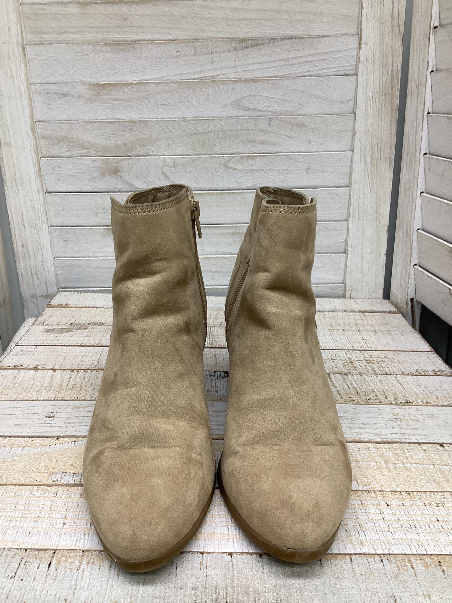 Boots Ankle Heels By Apt 9 In Tan, Size: 7.5