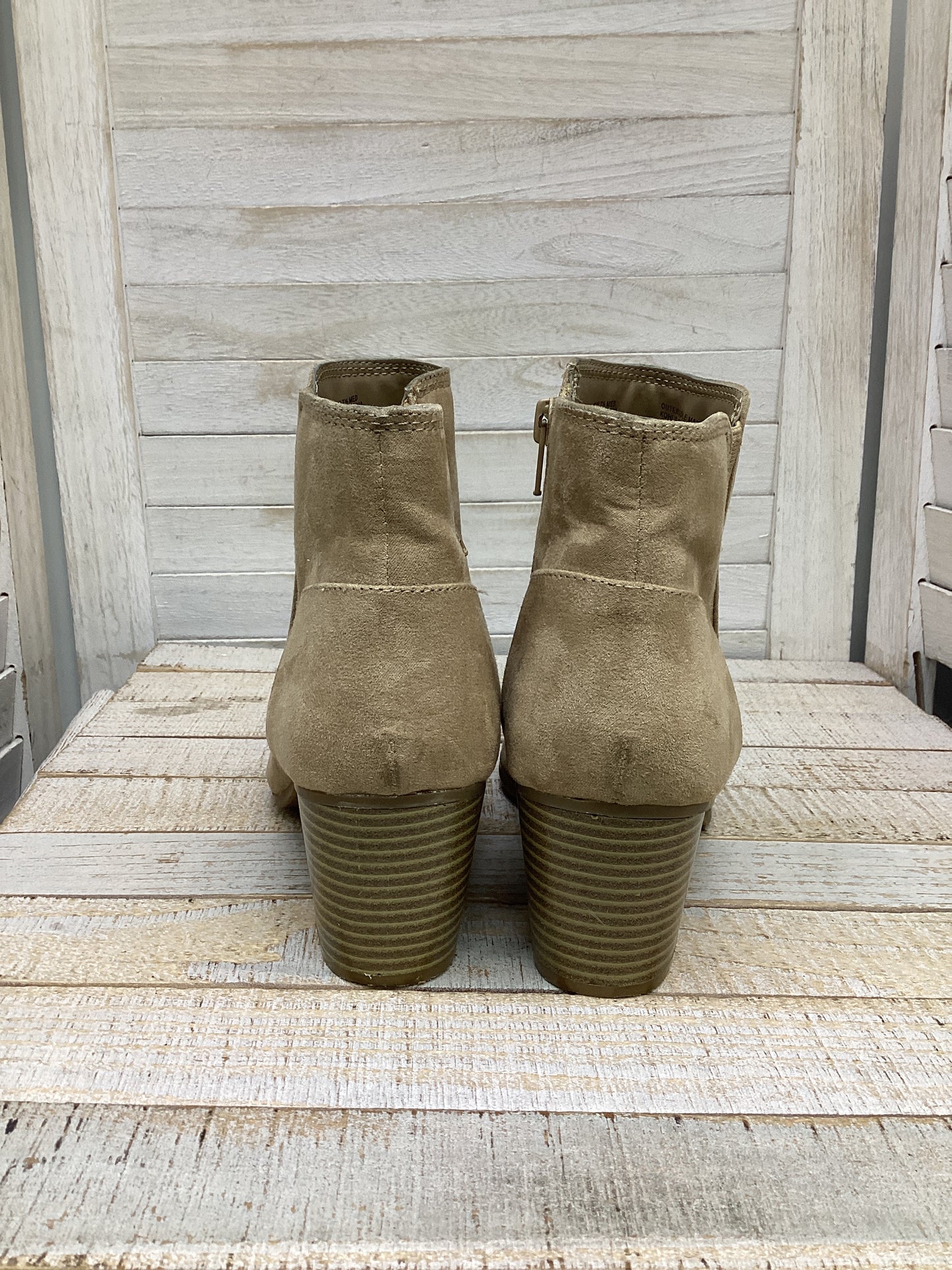 Boots Ankle Heels By Apt 9 In Tan, Size: 7.5