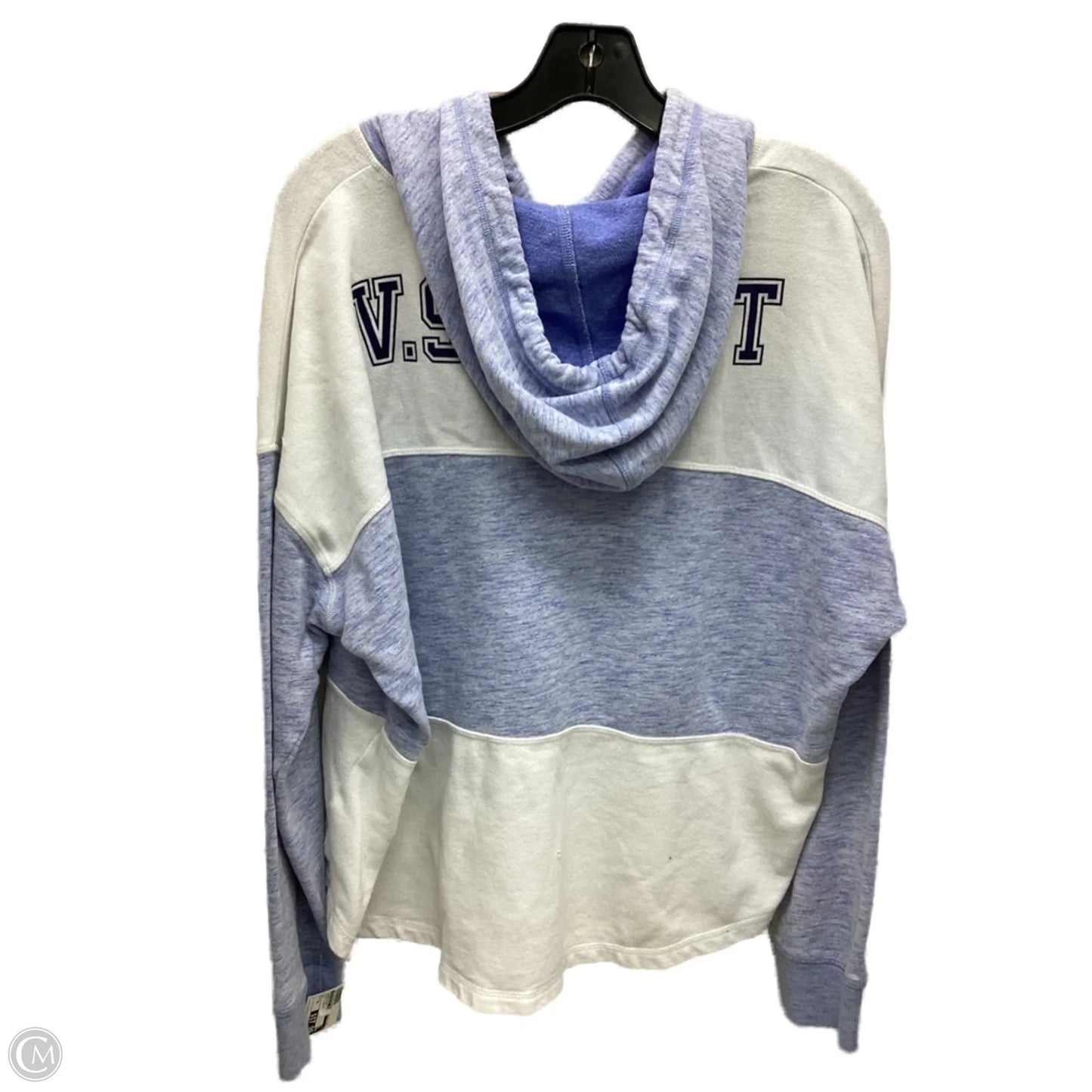 Sweatshirt Hoodie By Victorias Secret In Blue & White, Size: Xl