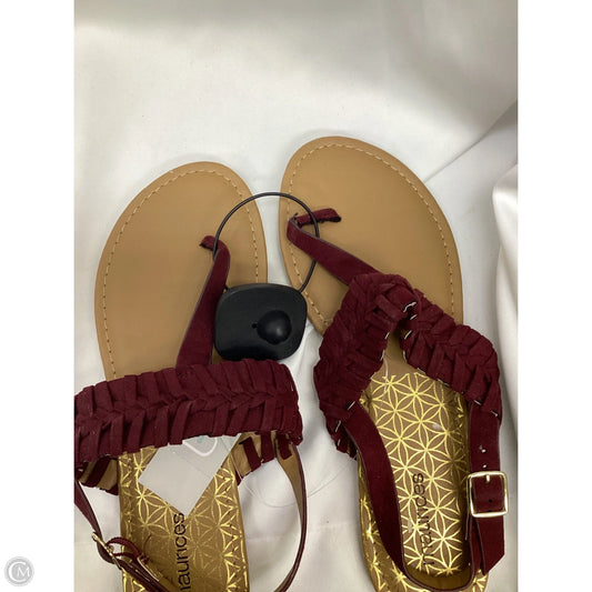 Sandals Flats By Maurices In Red & Tan, Size: 7