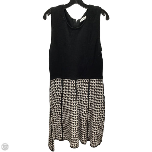 Dress Casual Midi By Calvin Klein In Plaid Pattern, Size: L