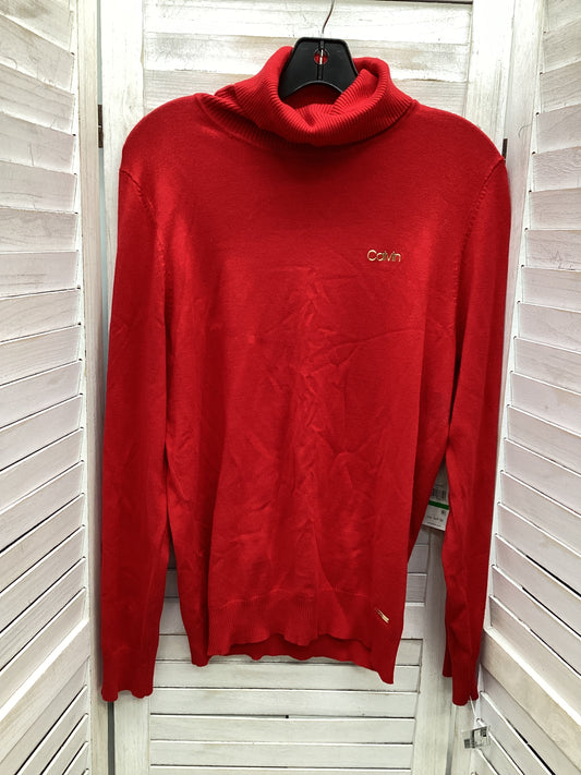 Sweater By Calvin Klein In Red, Size: L