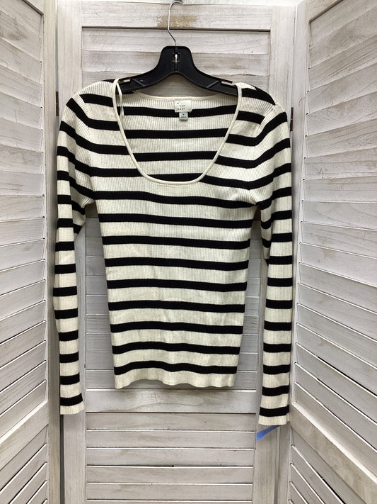 Top Long Sleeve By A New Day In Striped Pattern, Size: M