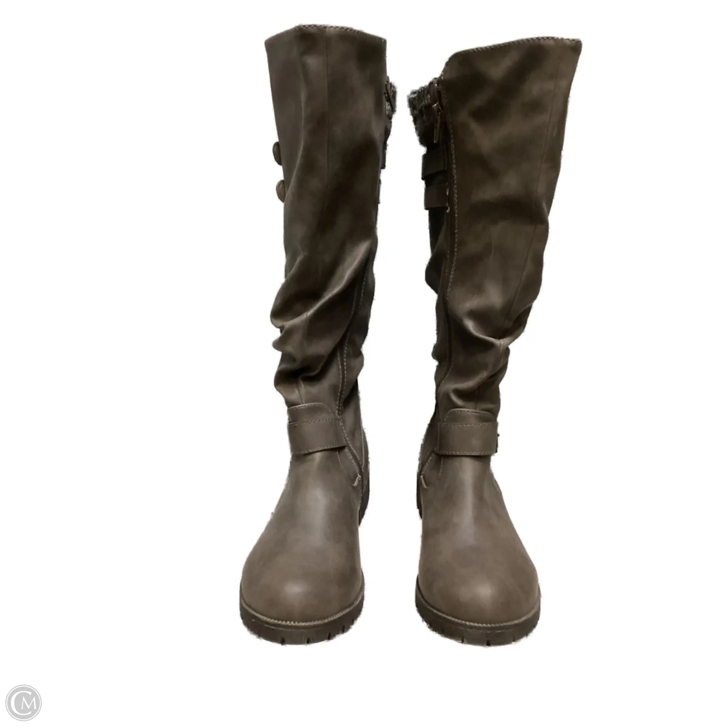 Boots Knee Flats By Jelly Pop In Beige, Size: 6.5