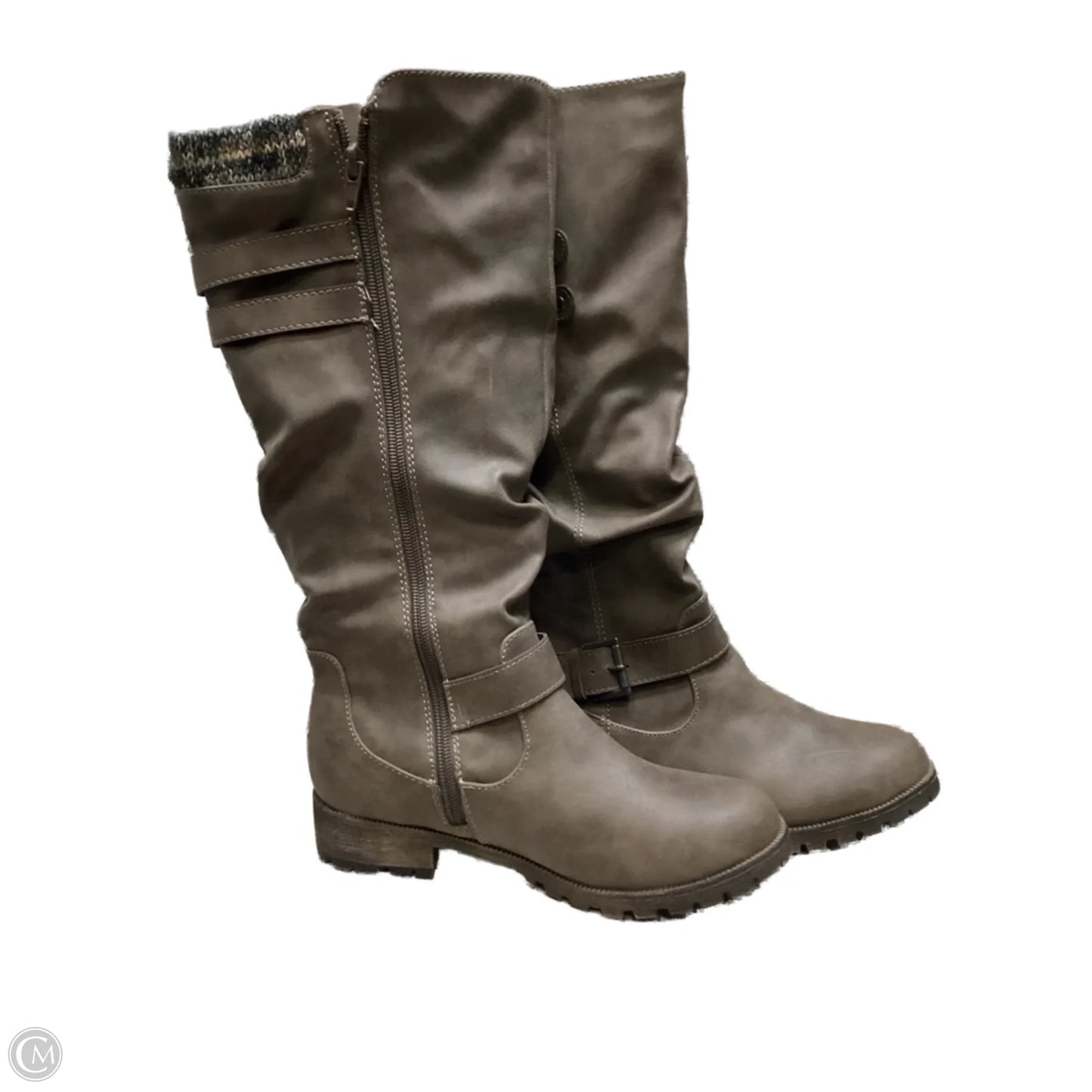 Boots Knee Flats By Jelly Pop In Beige, Size: 6.5