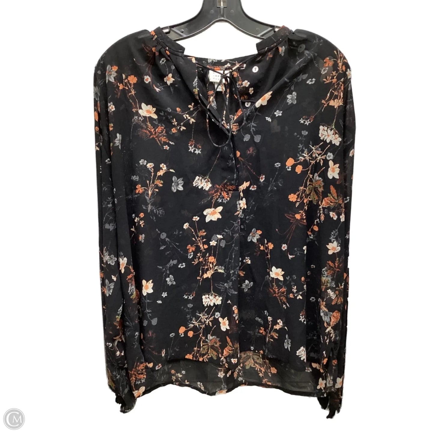 Top Long Sleeve By A New Day In Floral Print, Size: M