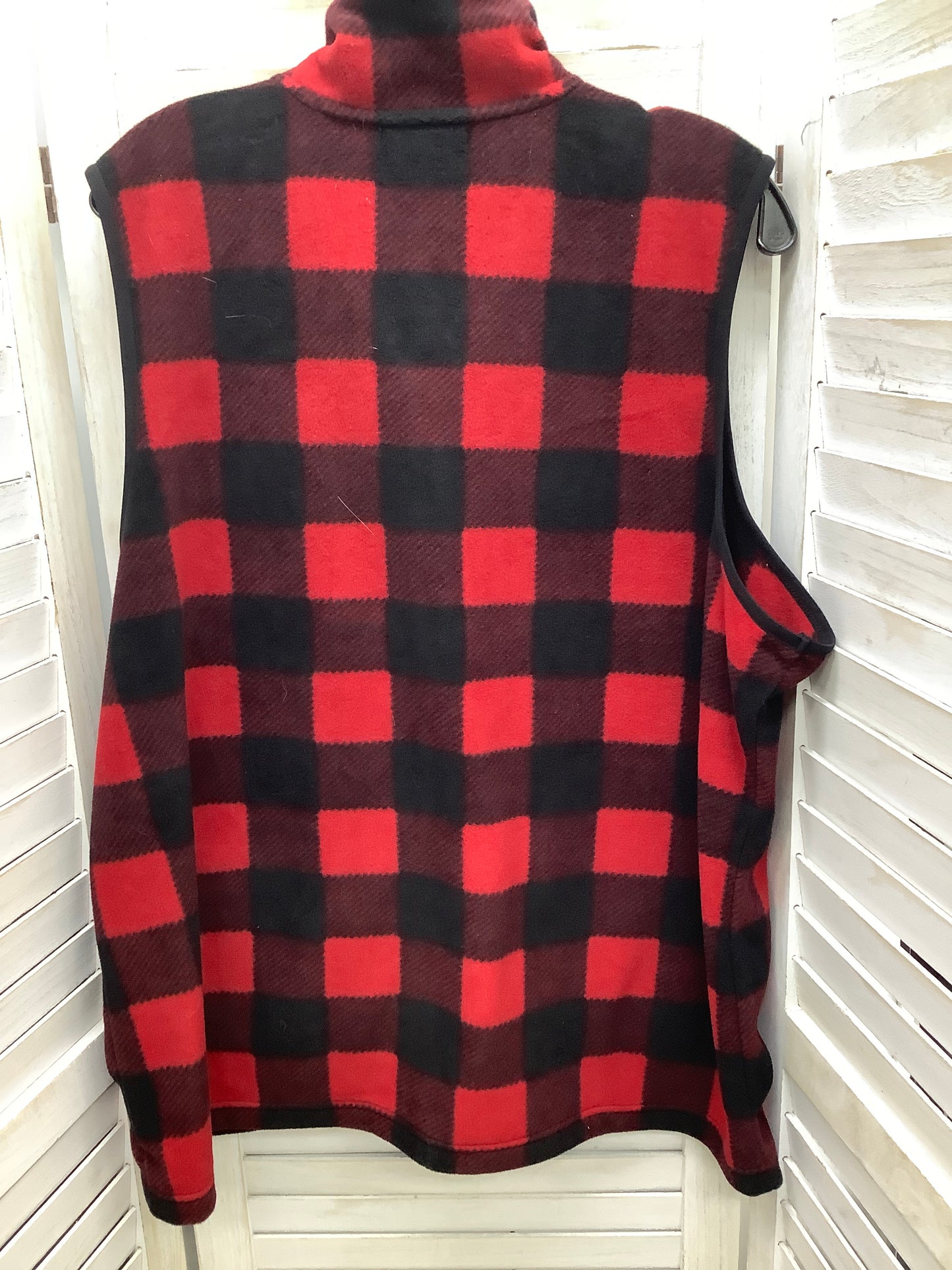 Vest Fleece By Chaps In Plaid Pattern, Size: 2x