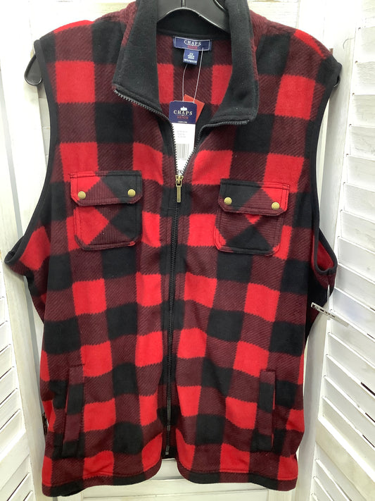 Vest Fleece By Chaps In Plaid Pattern, Size: 2x