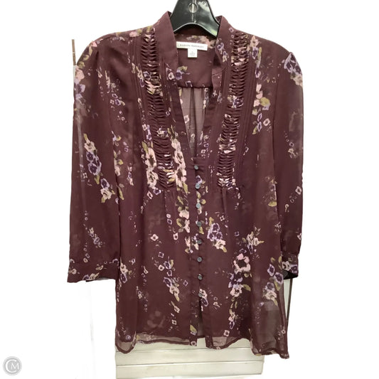 Top Long Sleeve By Banana Republic In Floral Print, Size: S