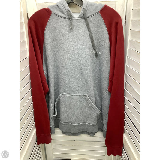 Sweatshirt Hoodie By Columbia In Grey & Red, Size: M