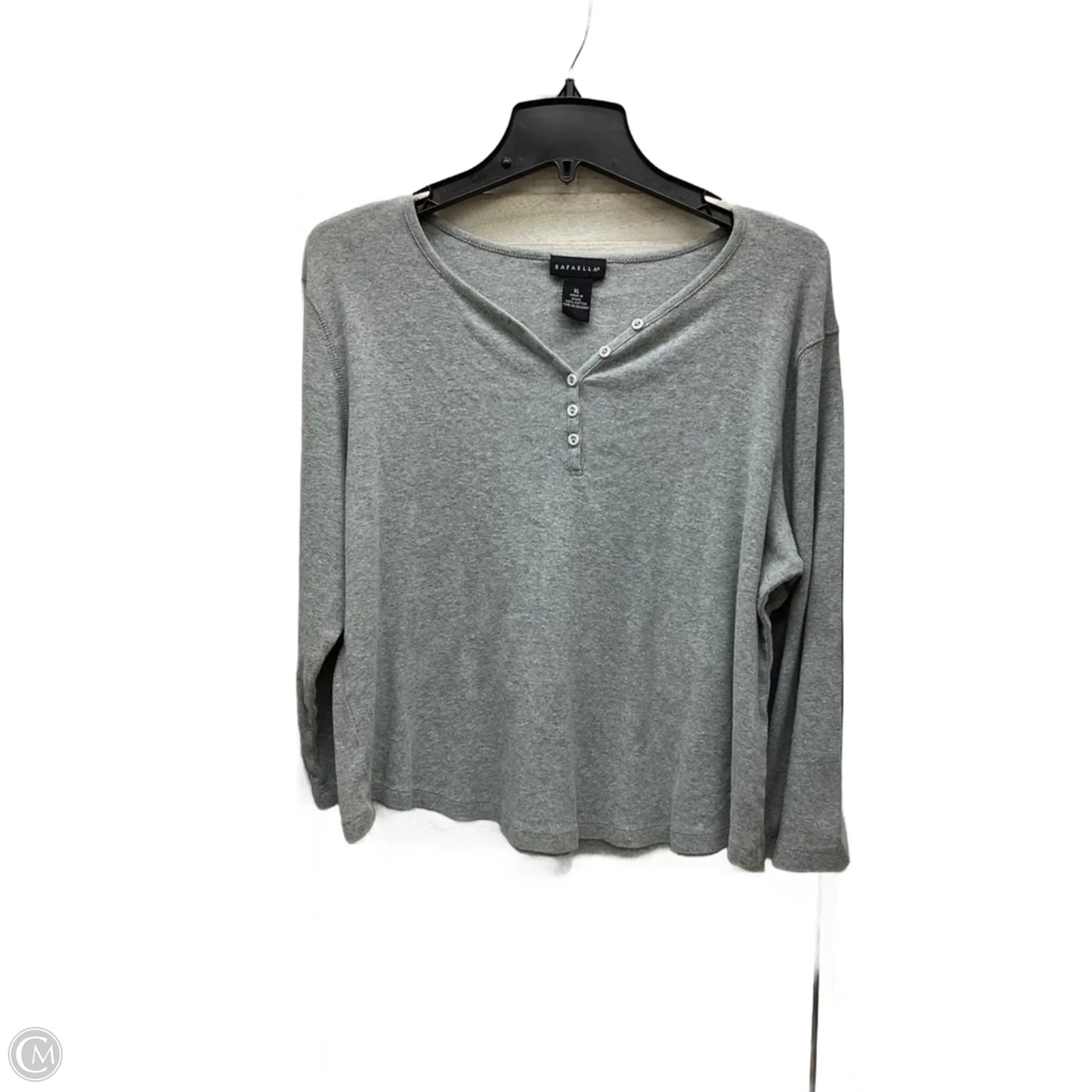 Top Long Sleeve By Rafaella In Grey, Size: Xl