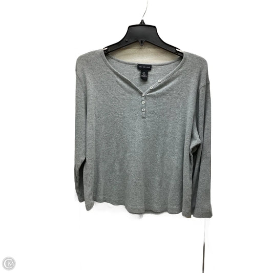 Top Long Sleeve By Rafaella In Grey, Size: Xl