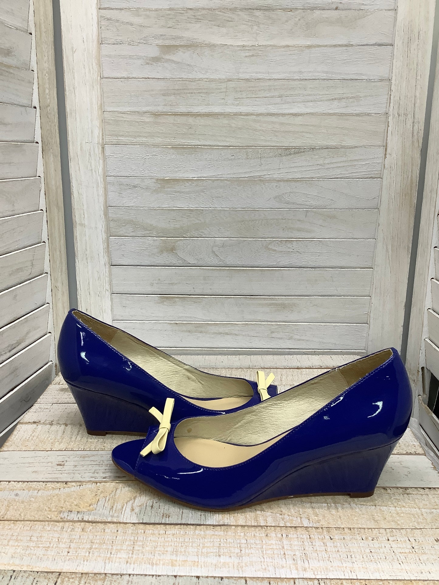 Sandals Heels Wedge designer By Kate Spade In Blue, Size: 8.5